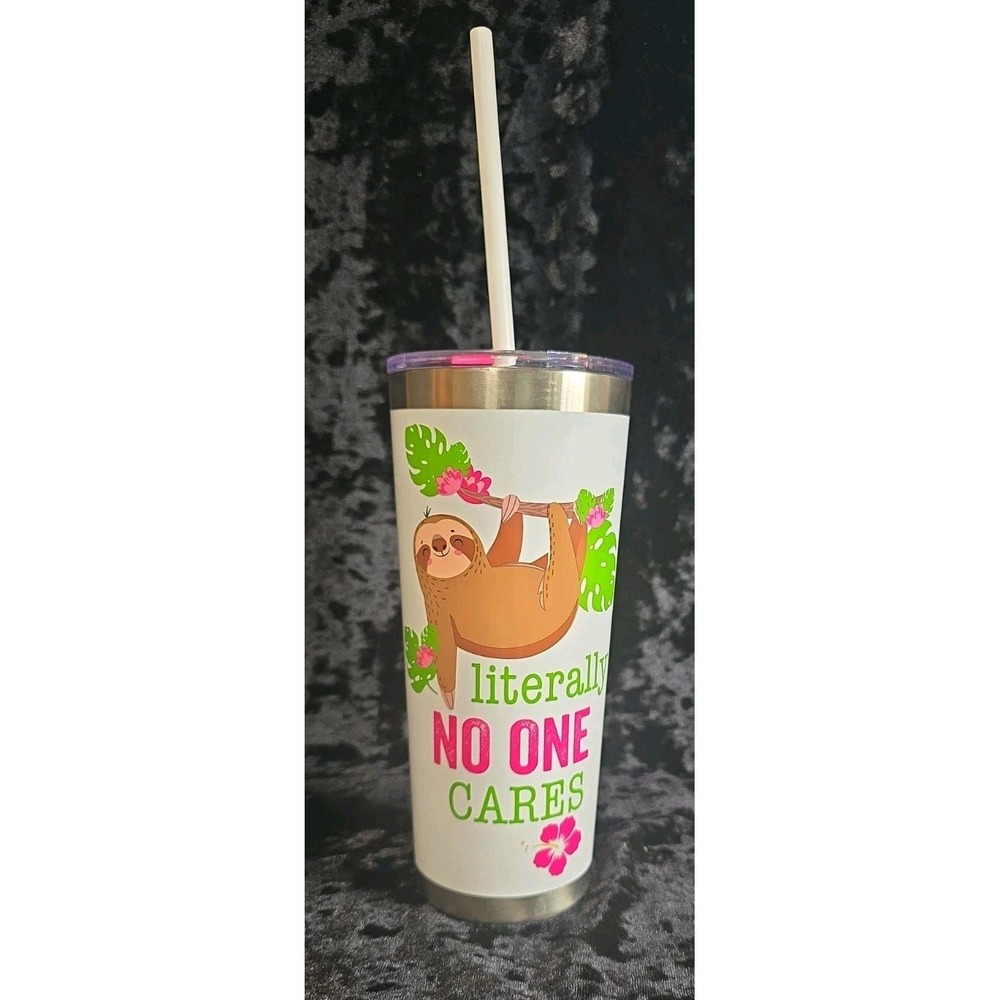 Sloth "Literally No One Cares" 20oz. Stainless Steel Tumbler Pure Drinkware